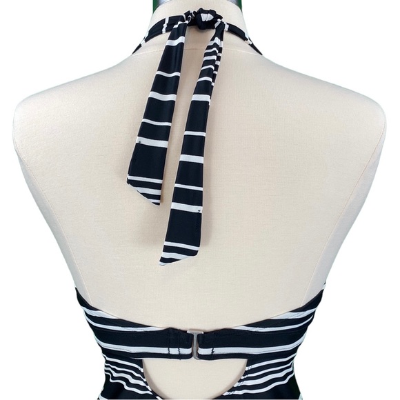 Athleta Encinitas Tara Black Striped Halter Swim Dress - Picture 8 of 16
